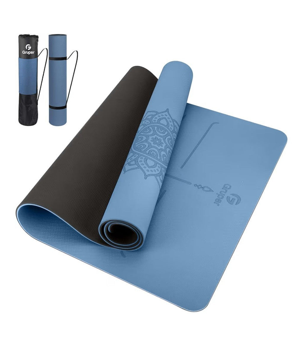 Yoga Mat Non Slip TPE Extra Wide Yoga Mat with Alignment Mark, 72"L x 32"W x 0.3