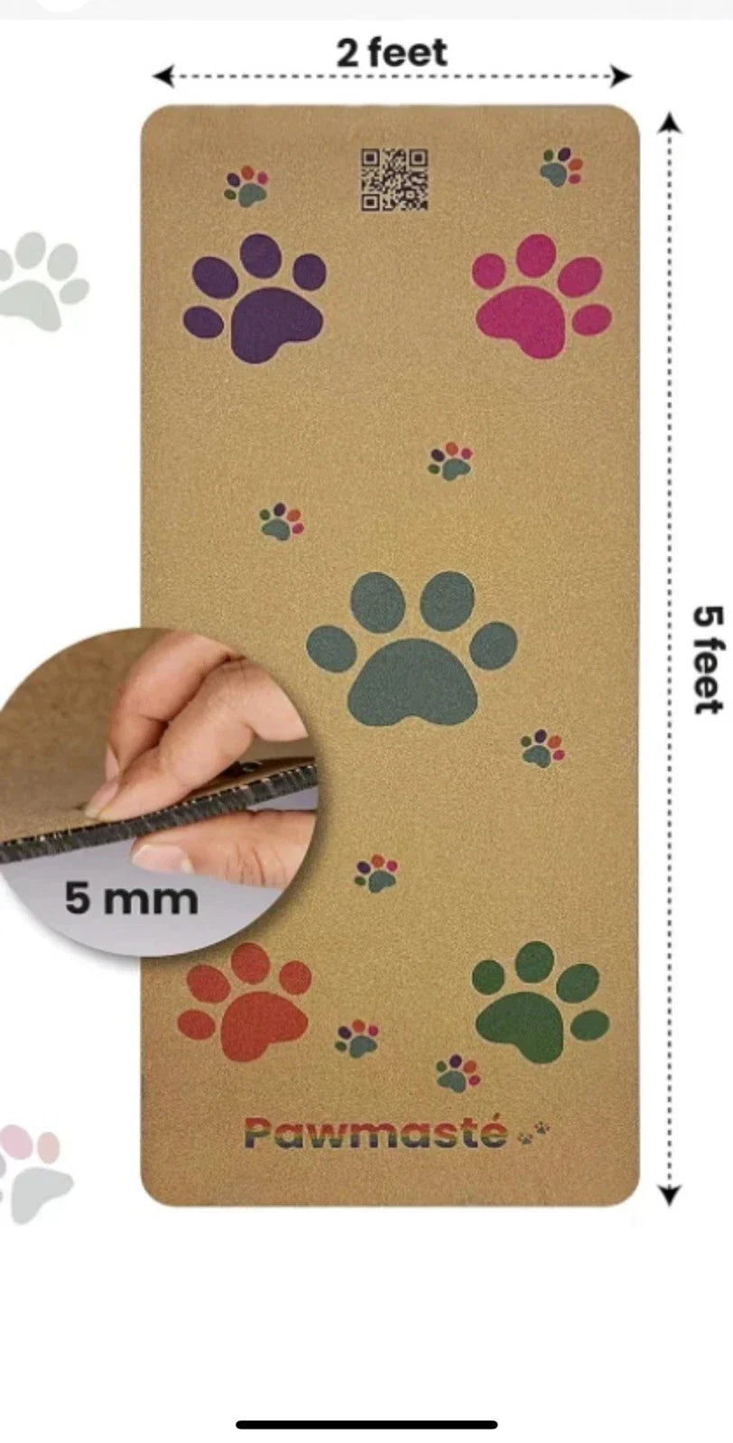 Pawmaste Cork Yoga Exercise Mat. Natural Sustainable Cork. 24" x 60" new sealed